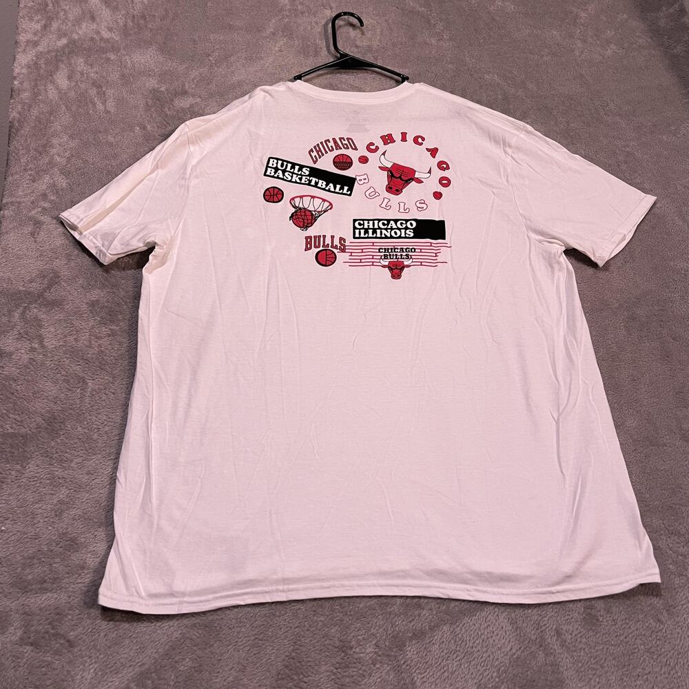 Chicago Bulls Shirt Mens 2XL White NBA Basketball Graphic Tee Short Sleeve - Picture 6 of 8
